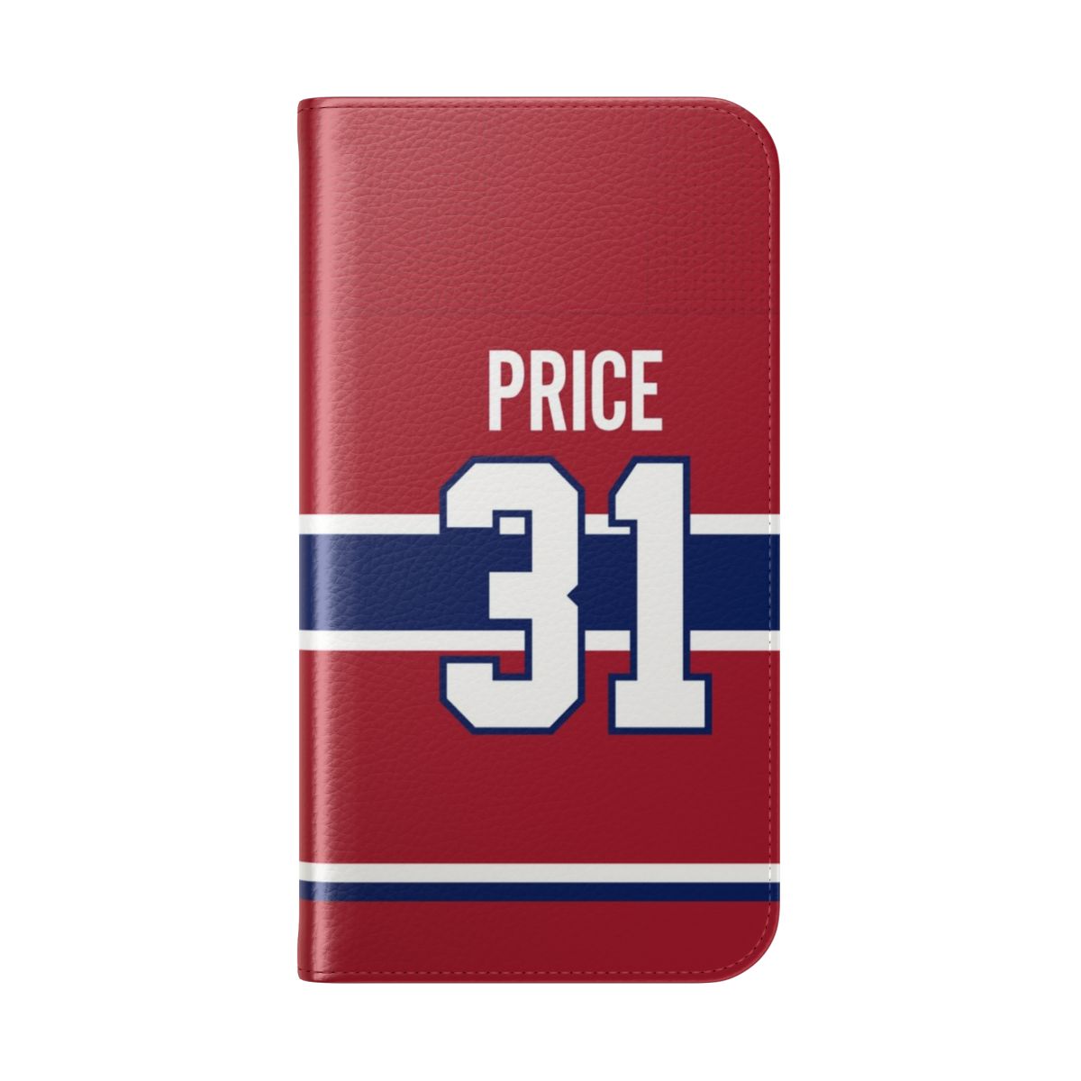 Montreal Canadiens inspired flip cover phone case with hockey design - Folded Back