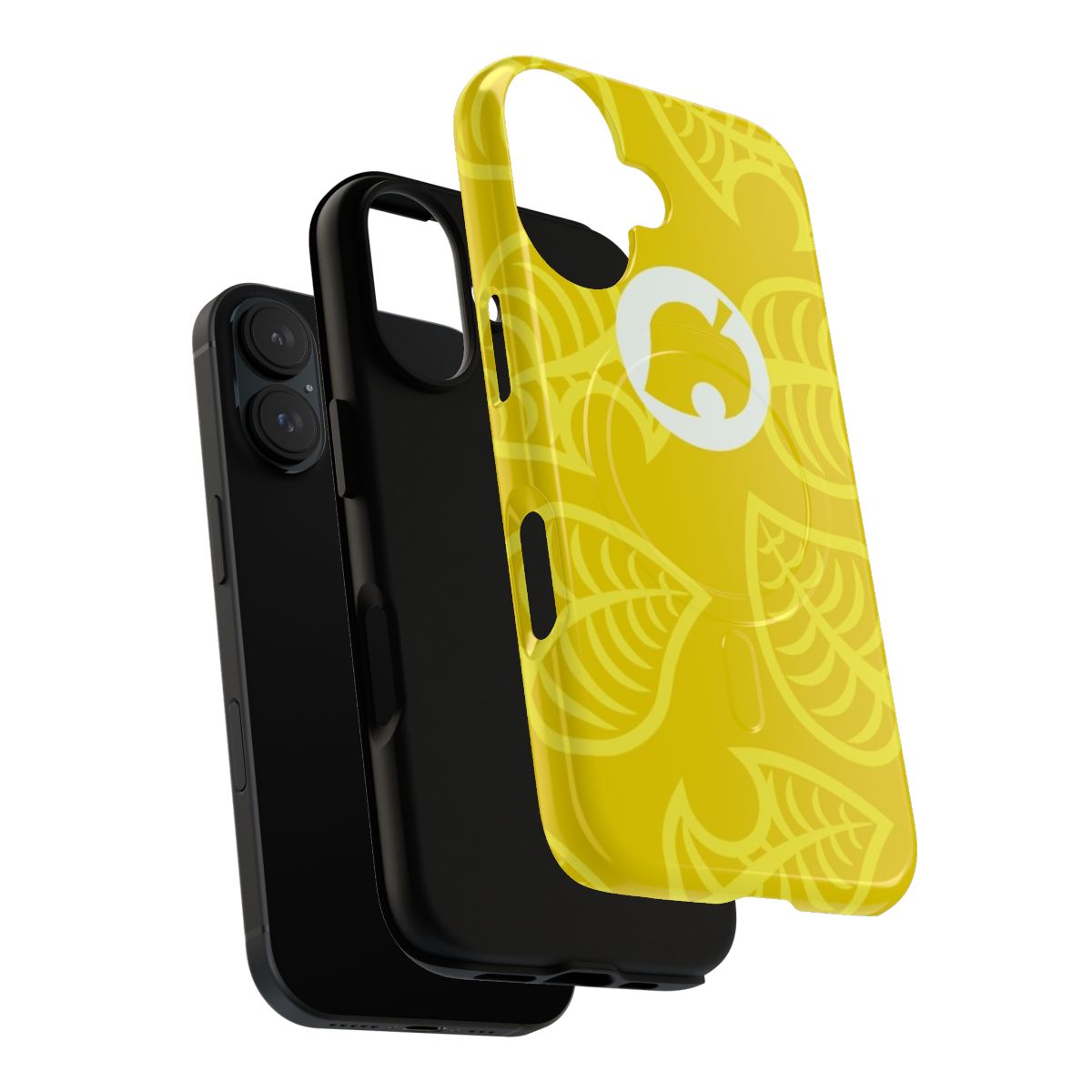 Yellow phone case with animal crossing nook phone design - Layers