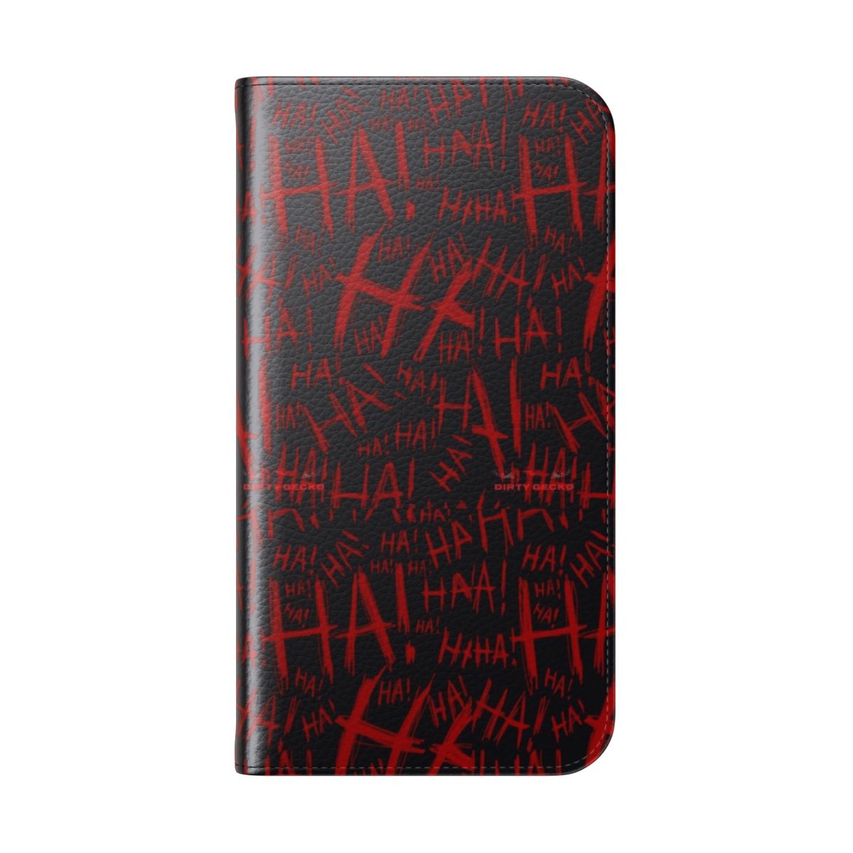 HAHAHA flip phone case with a humorous design - Folded Back