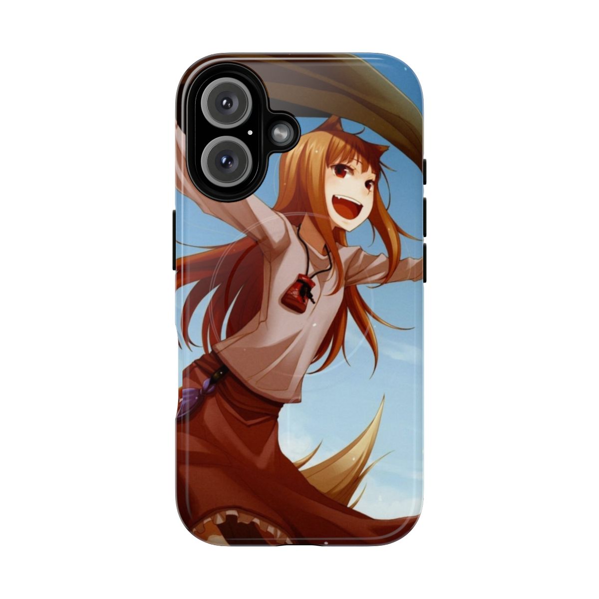 Magnetic tough phone case featuring Horo, the wise wolf from the anime Spice and Wolf