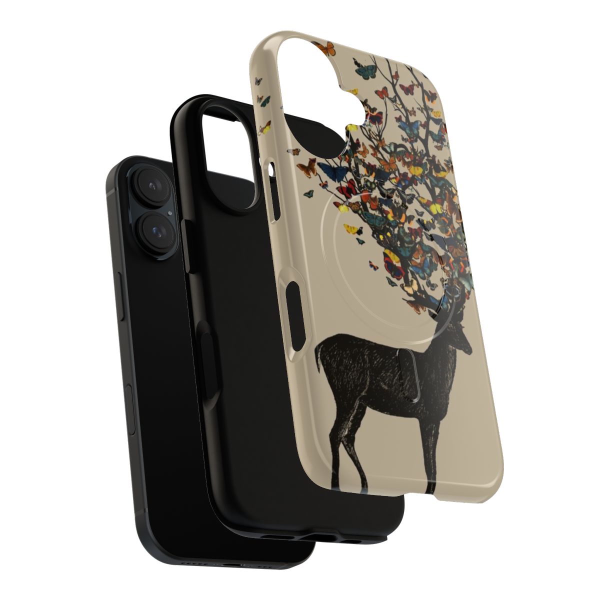 Colorful nature-themed phone case with a stag design - Layers