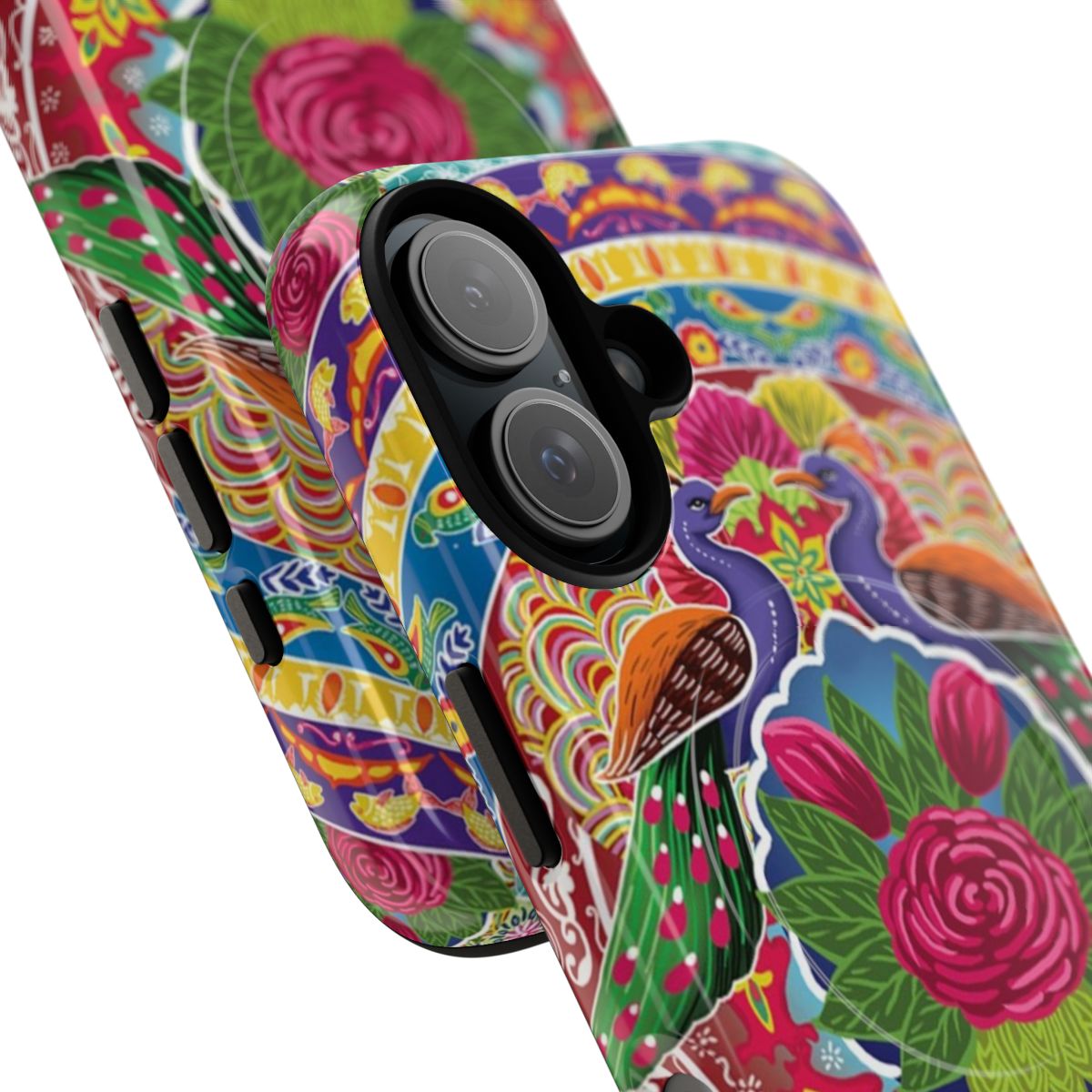 Colorful and unique Pakistani truck-inspired design on a magnetic tough phone case - Detail