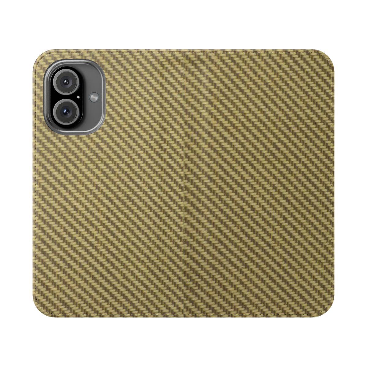 Vintage-style tweed phone case inspired by classic electric guitars and amplifiers