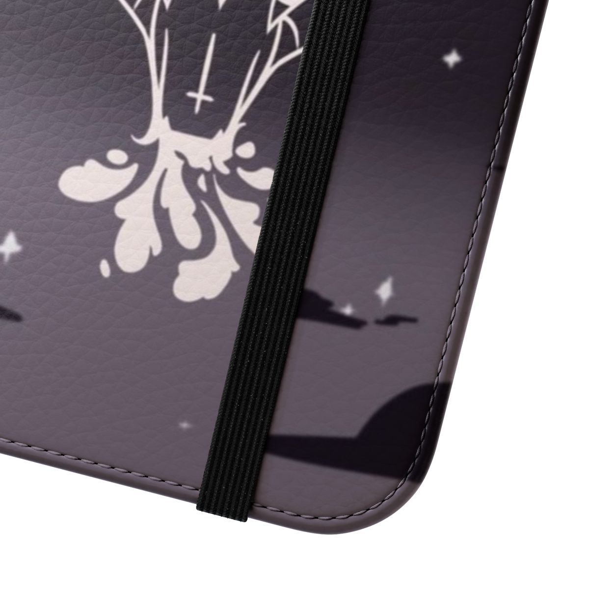 Loona-inspired wolf-themed phone case with a gothic, stylish design - Close Up