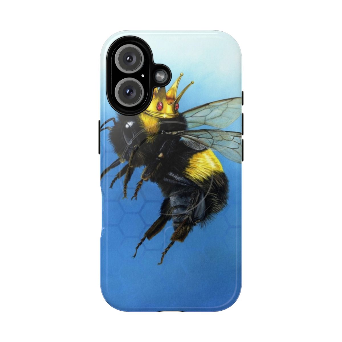 Colorful phone case with a hand-painted queen bee design