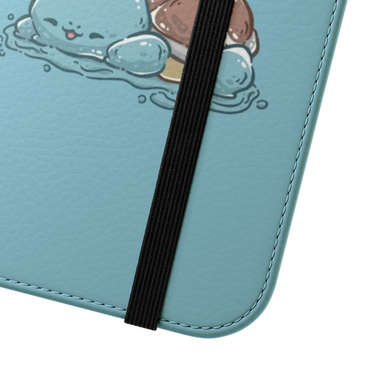 Kawaii blue turtle anime-inspired phone case - Close Up