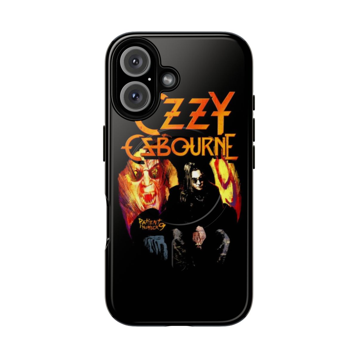 Ozzy Osbourne inspired phone case with a heavy metal design