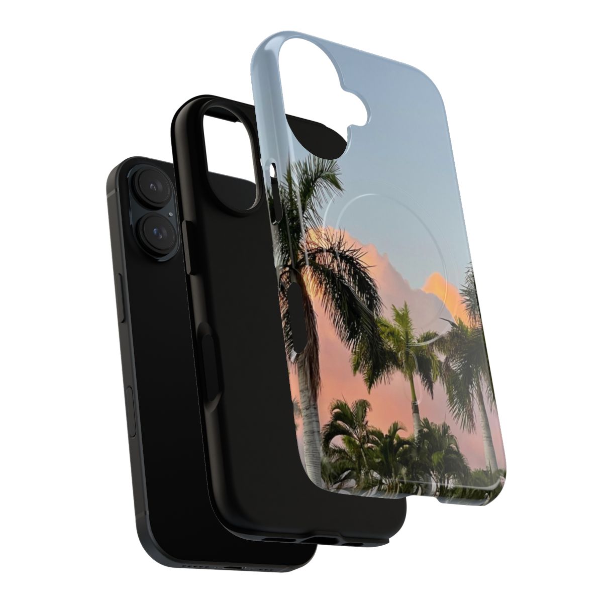 Oahu, Hawaii tropical phone cases with palm trees and aloha design - Layers