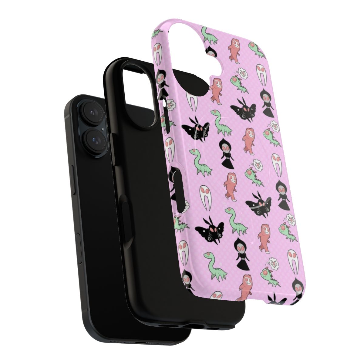 Pastel-colored phone case with whimsical cryptid-inspired design - Layers