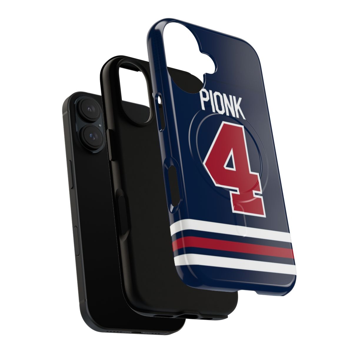 Winnipeg Jets inspired magnetic tough phone case featuring the team's alternate jersey design and player's name - Layers