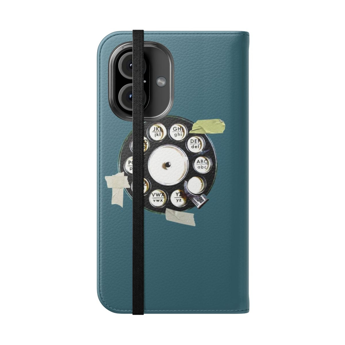 Retro vintage rotary phone flip cover phone case - Folded Front