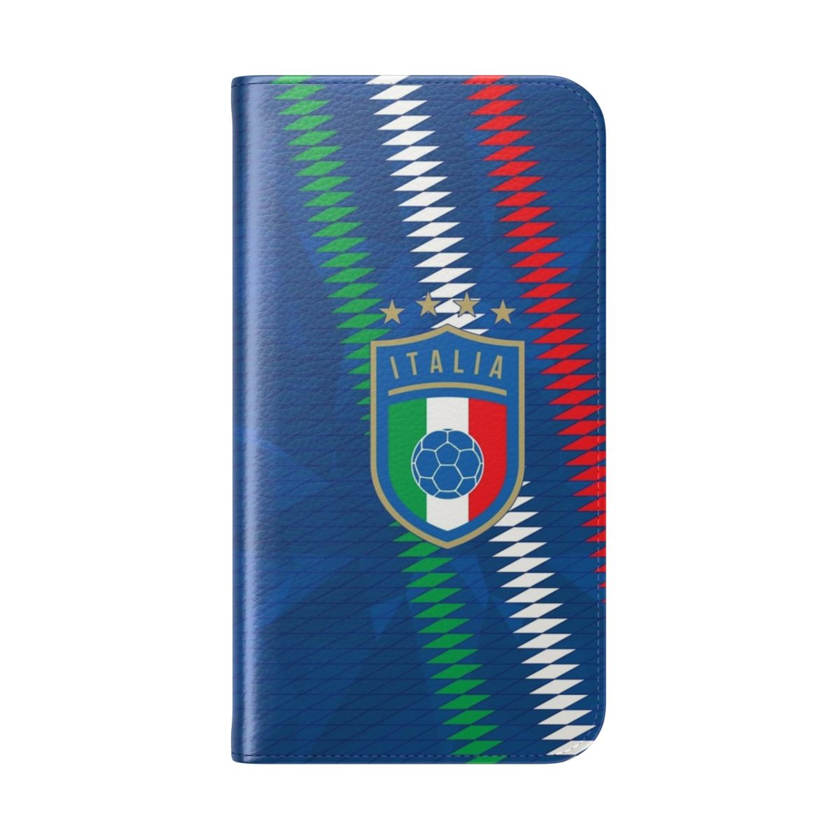 Vibrant Italy-themed flip cover phone case with football/soccer design - Folded Back