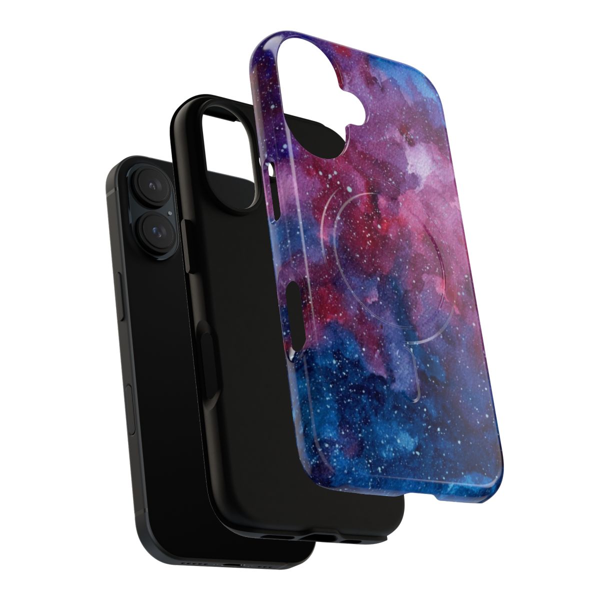 Magnetic galaxy-themed phone case with cosmic, starry design - Layers