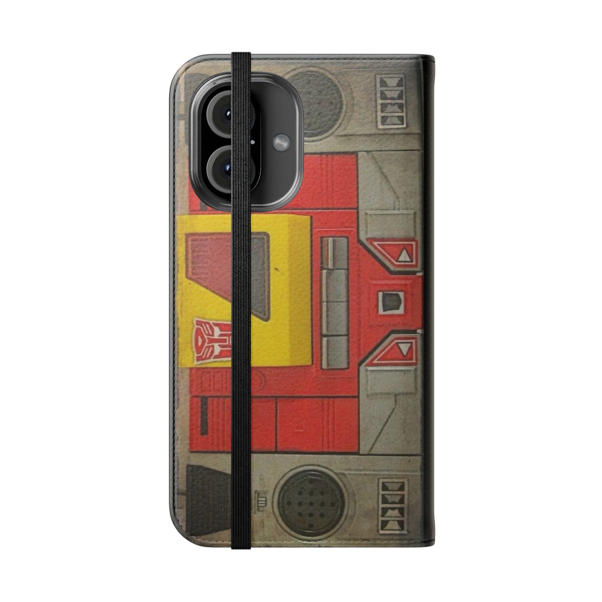 Blaster-Inspired Flip Cover Phone Case for Transformers Fans - Folded Front