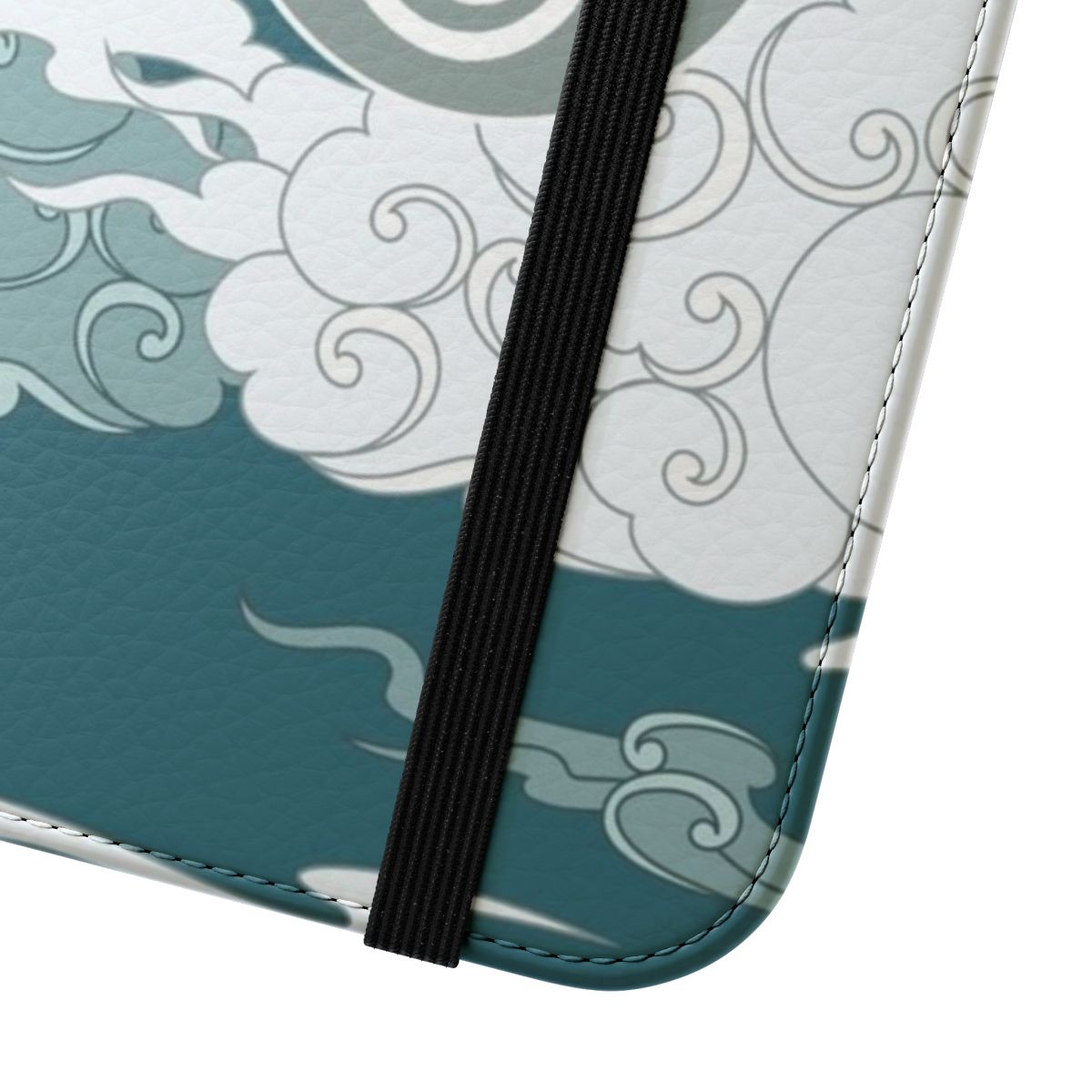 Stylish flip phone case with air nomad mask design, inspired by Avatar the Last Airbender - Close Up