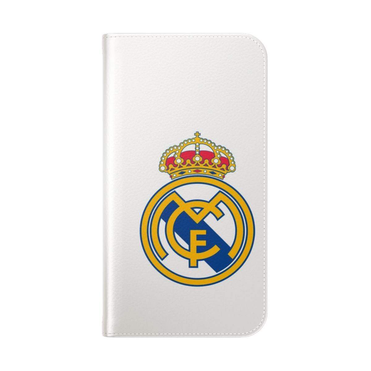 Madrid CF inspired phone flip cover case with team logo - Folded Back