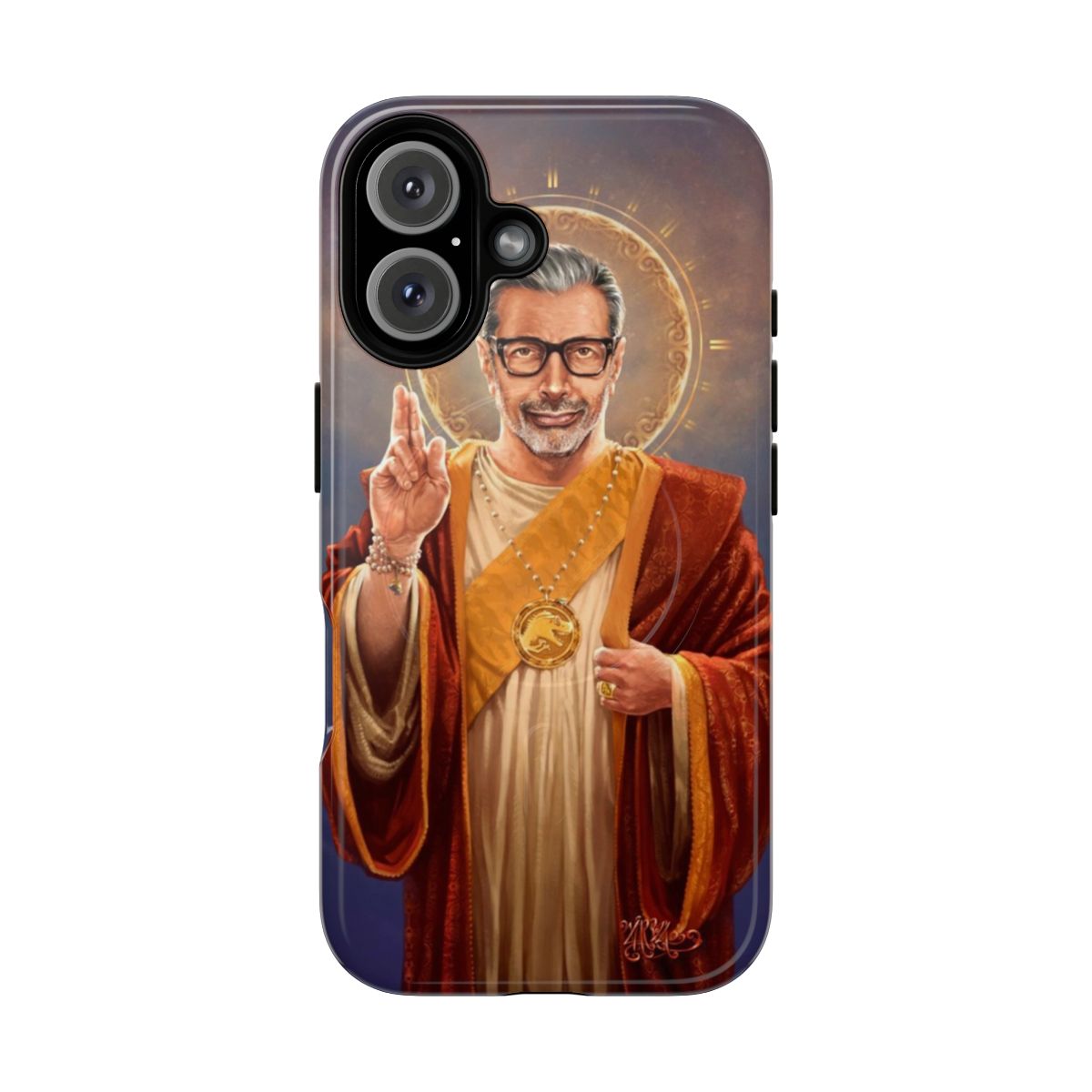 Magnetic tough phone case featuring a pop art depiction of actor Jeff Goldblum