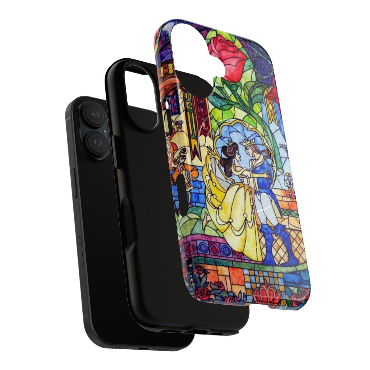 Magnetic tough phone case with a Disney-inspired beauty and the beast design - Layers