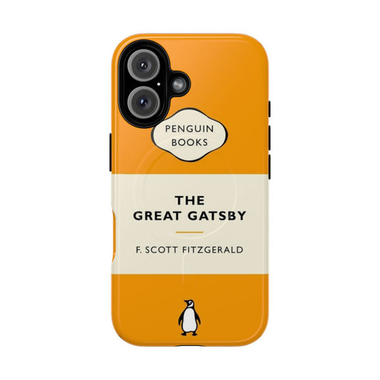 Vintage book cover-themed magnetic tough phone case featuring The Great Gatsby