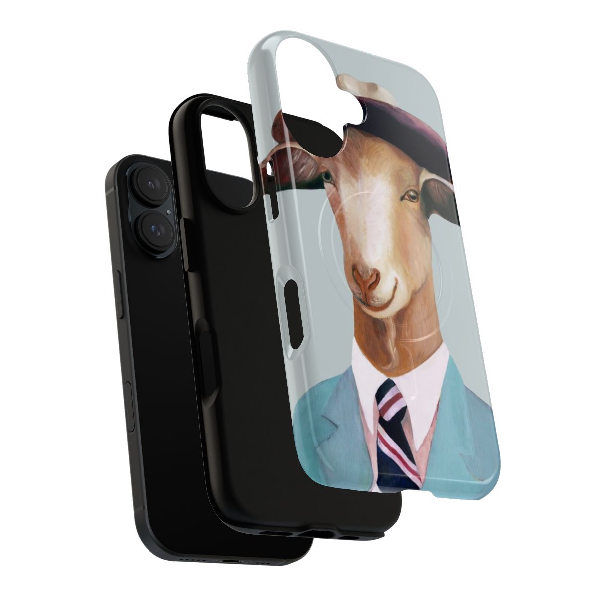 Durable and stylish goat-themed magnetic phone cases - Layers