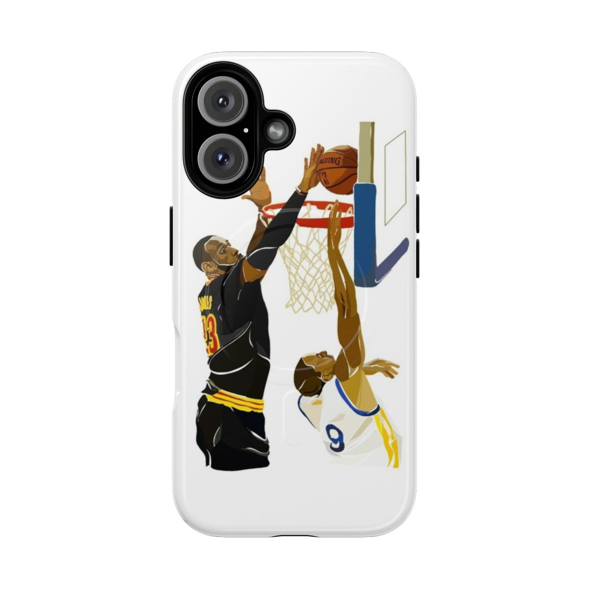 Lebron James' epic chasedown block highlight on a durable magnetic phone case