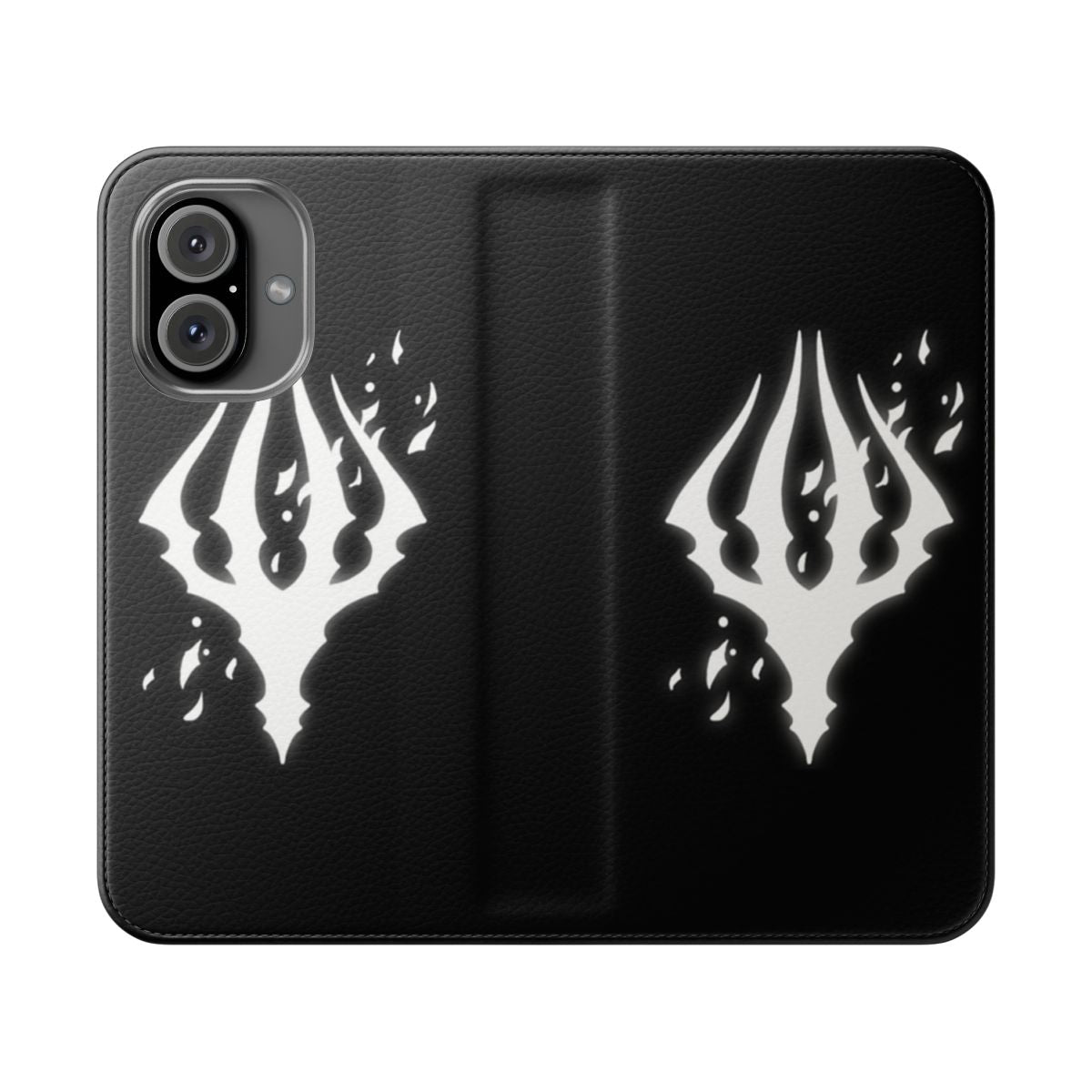 Black and white grayscale phone case featuring the King's Brand from the video game Hollow Knight.