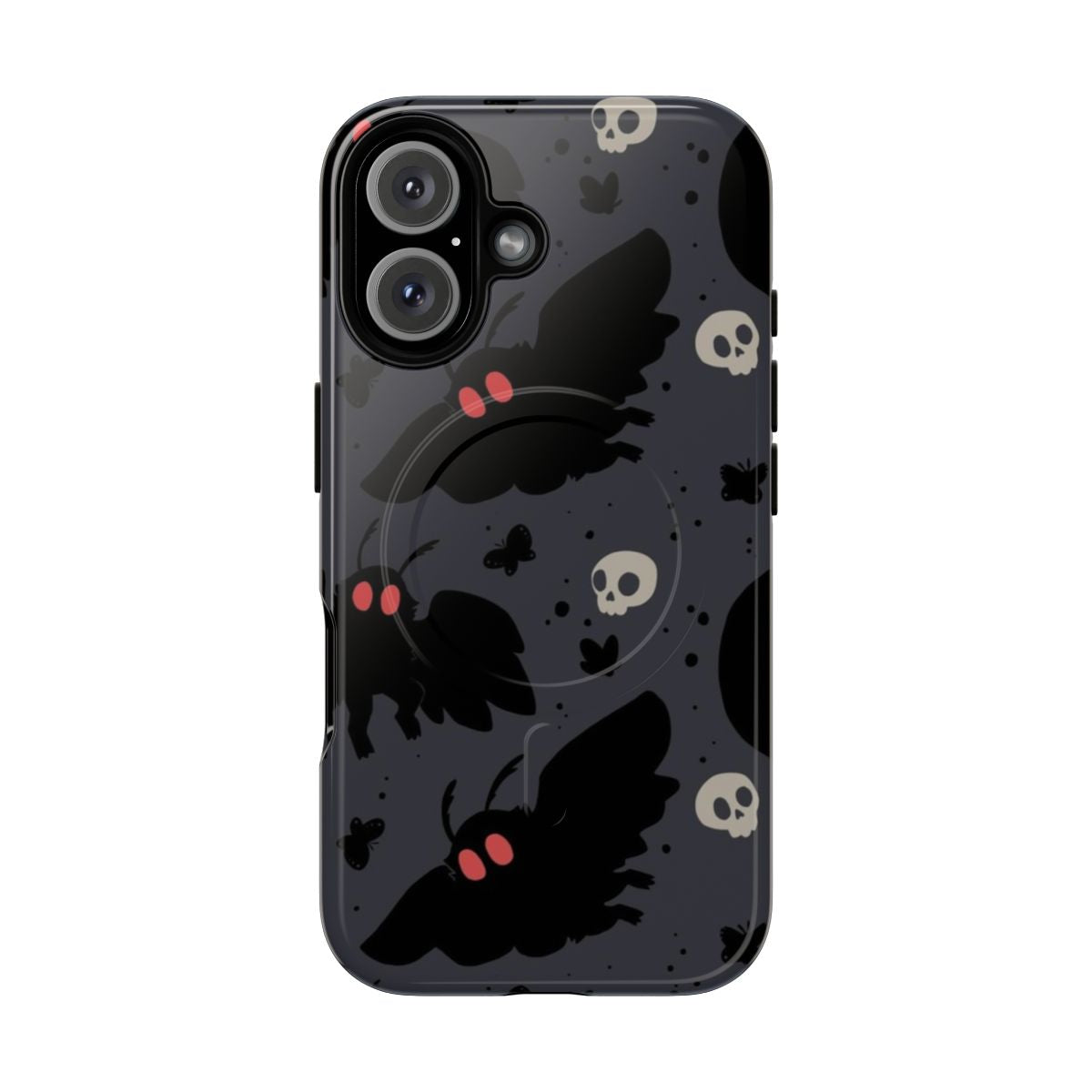 Mothman night grey magnetic tough phone case with cryptid and legend design