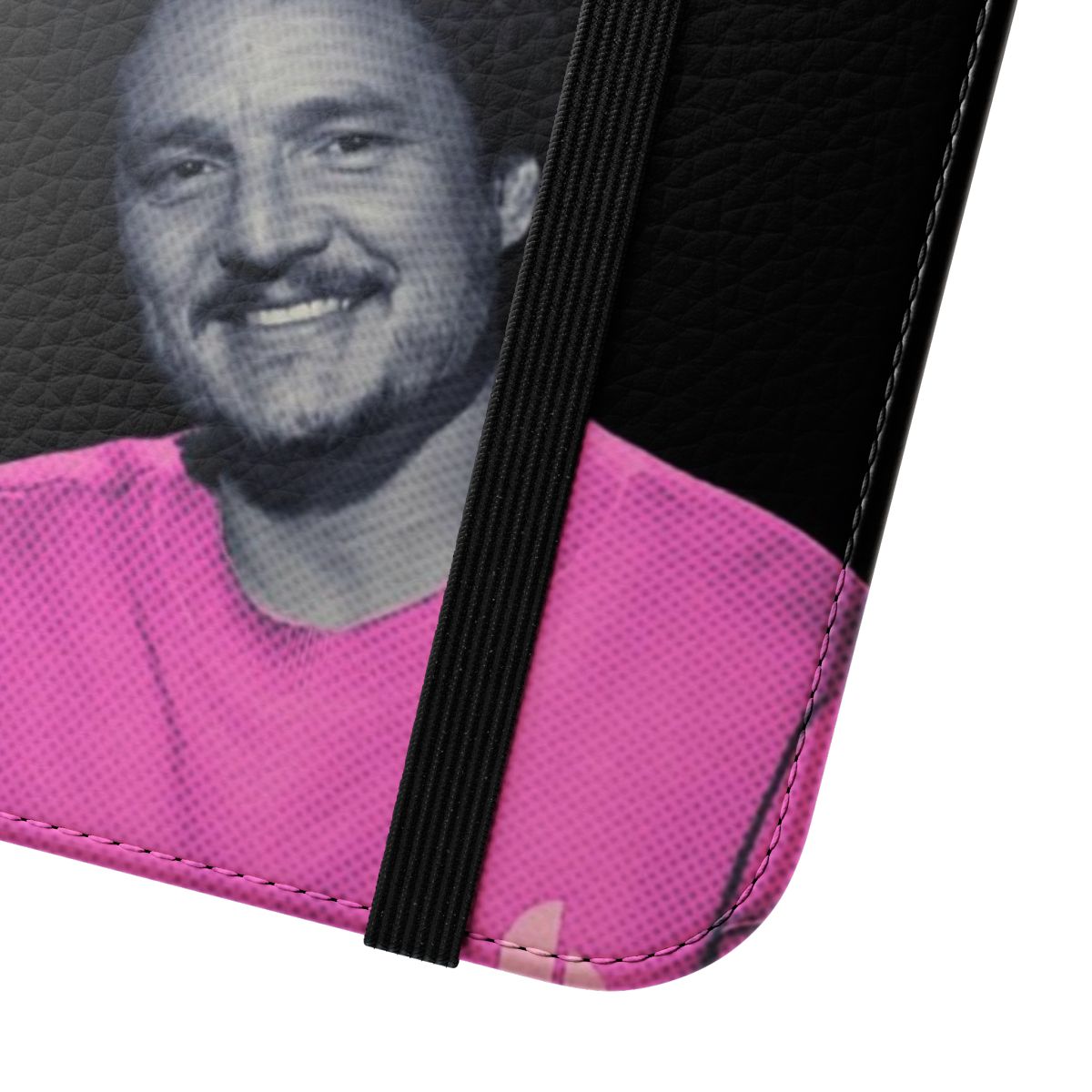 Colorful and trendy phone case featuring an illustration of Pedro Pascal with the text 'Daddy' - Close Up