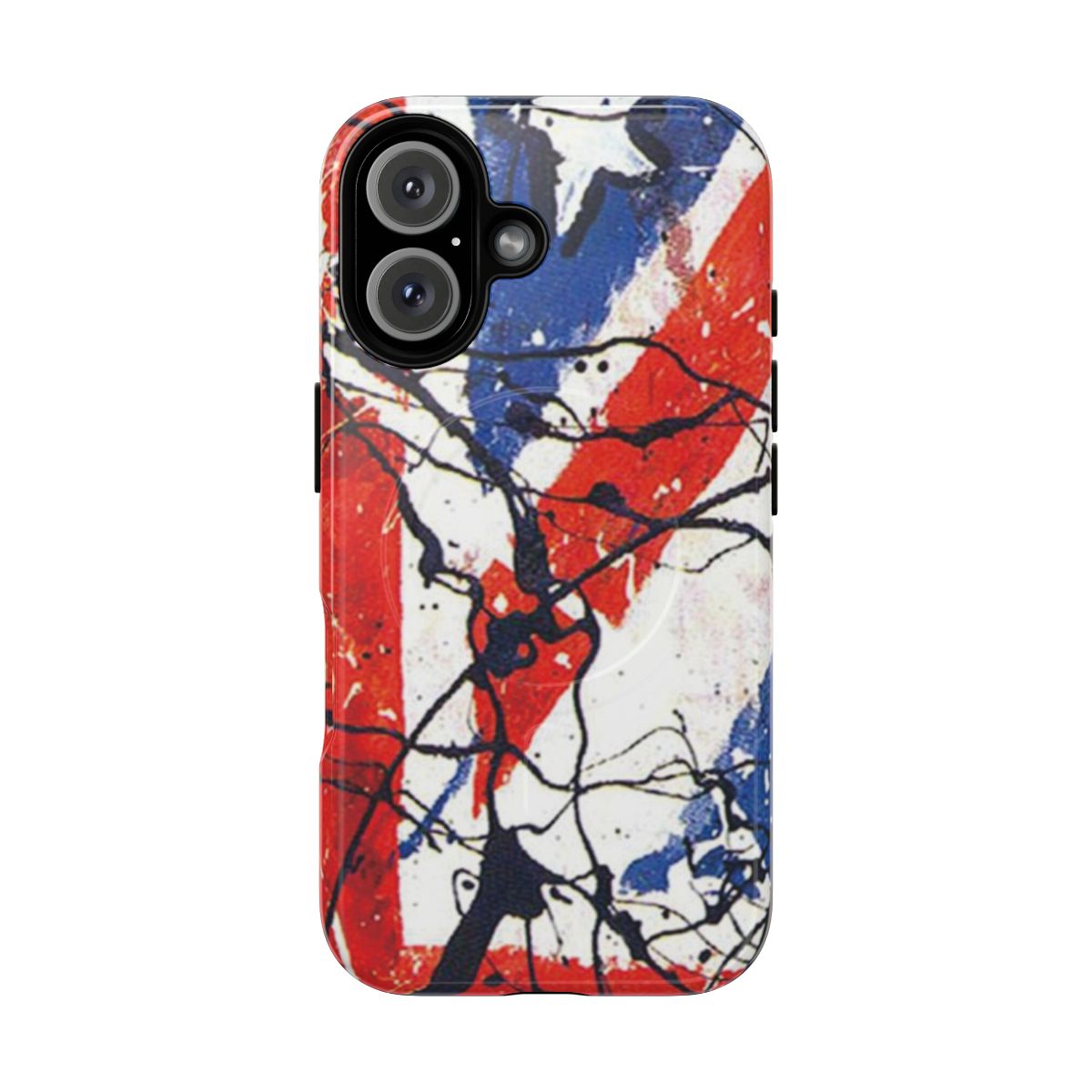 Vintage-style phone case with The Stone Roses band logo and album artwork