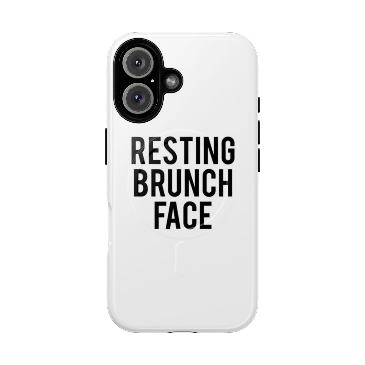 Funny 'Resting Brunch Face' graphic design on a magnetic protective phone case