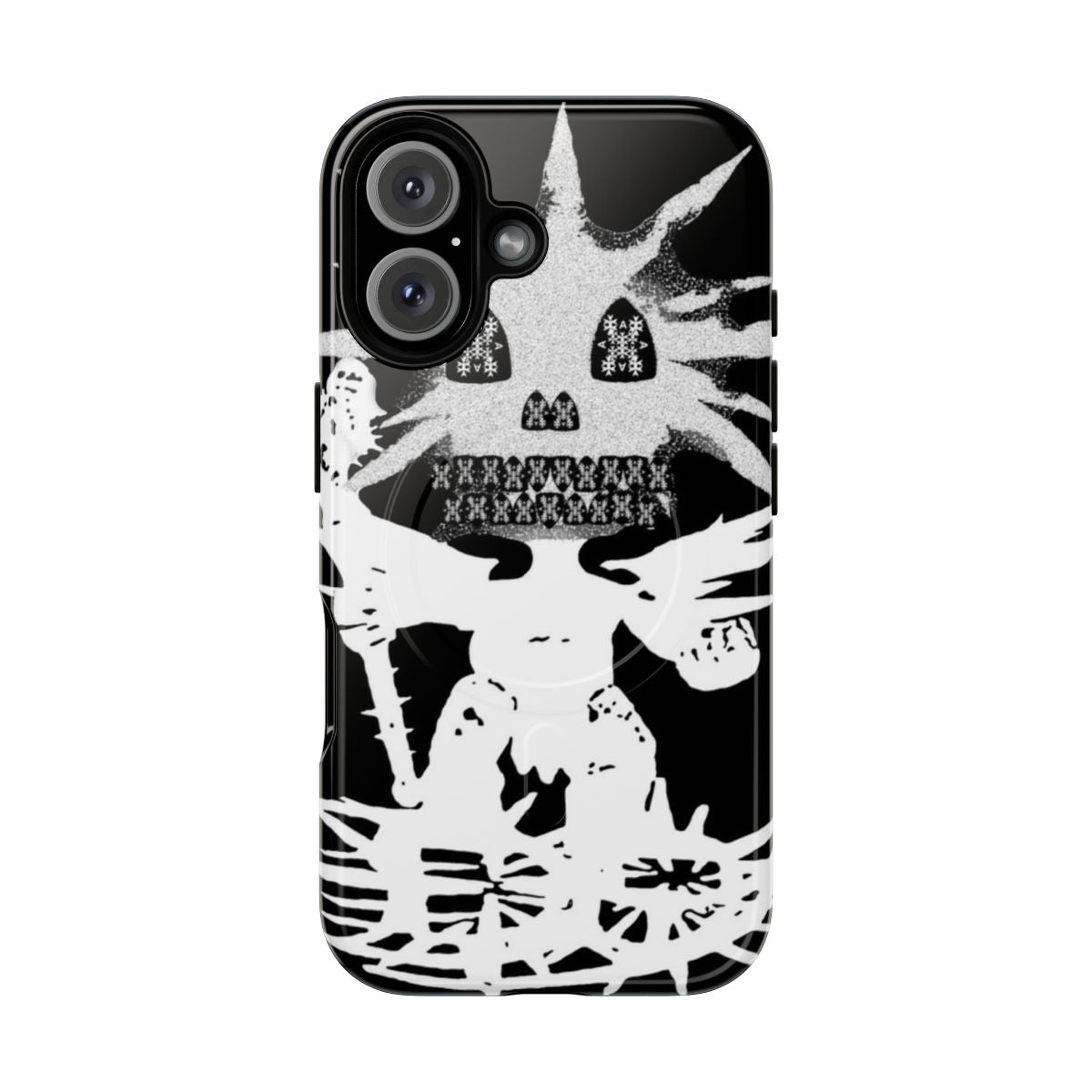 Magnetic tough phone case featuring a minimalist Drain Gang inspired design