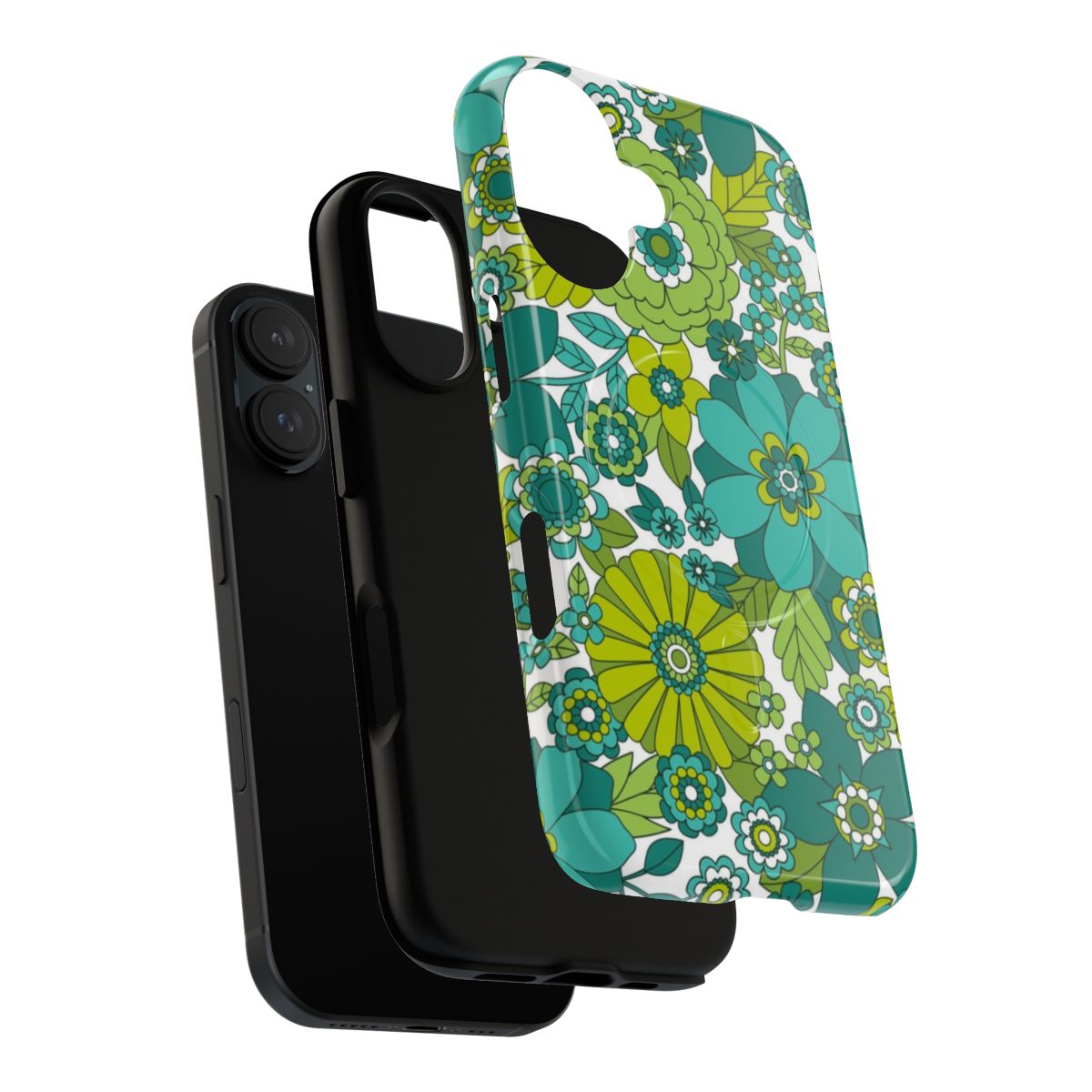 Vintage-inspired floral phone case with a groovy, retro design - Layers