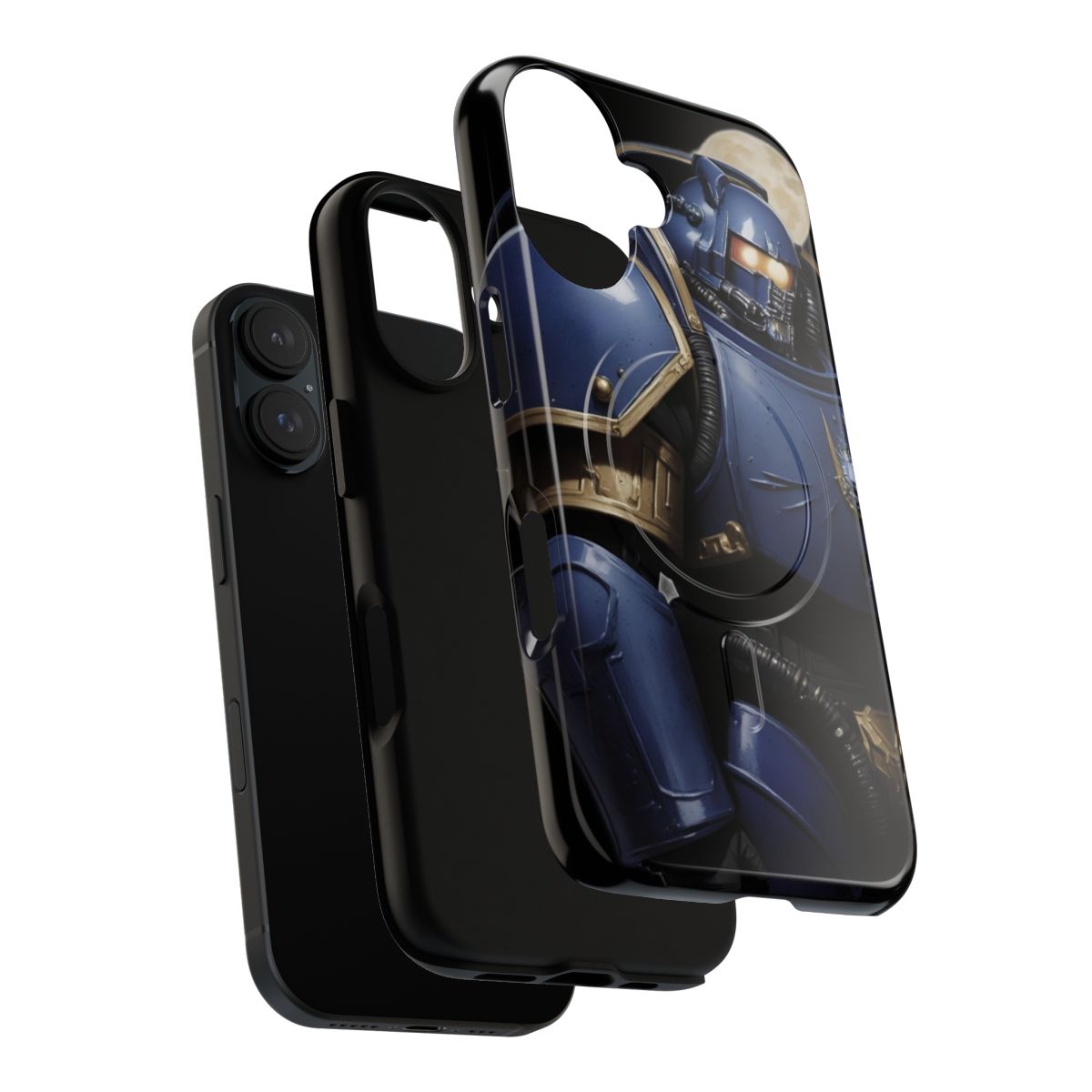 Futuristic space marine ultramarine-inspired magnetic tough phone case - Layers