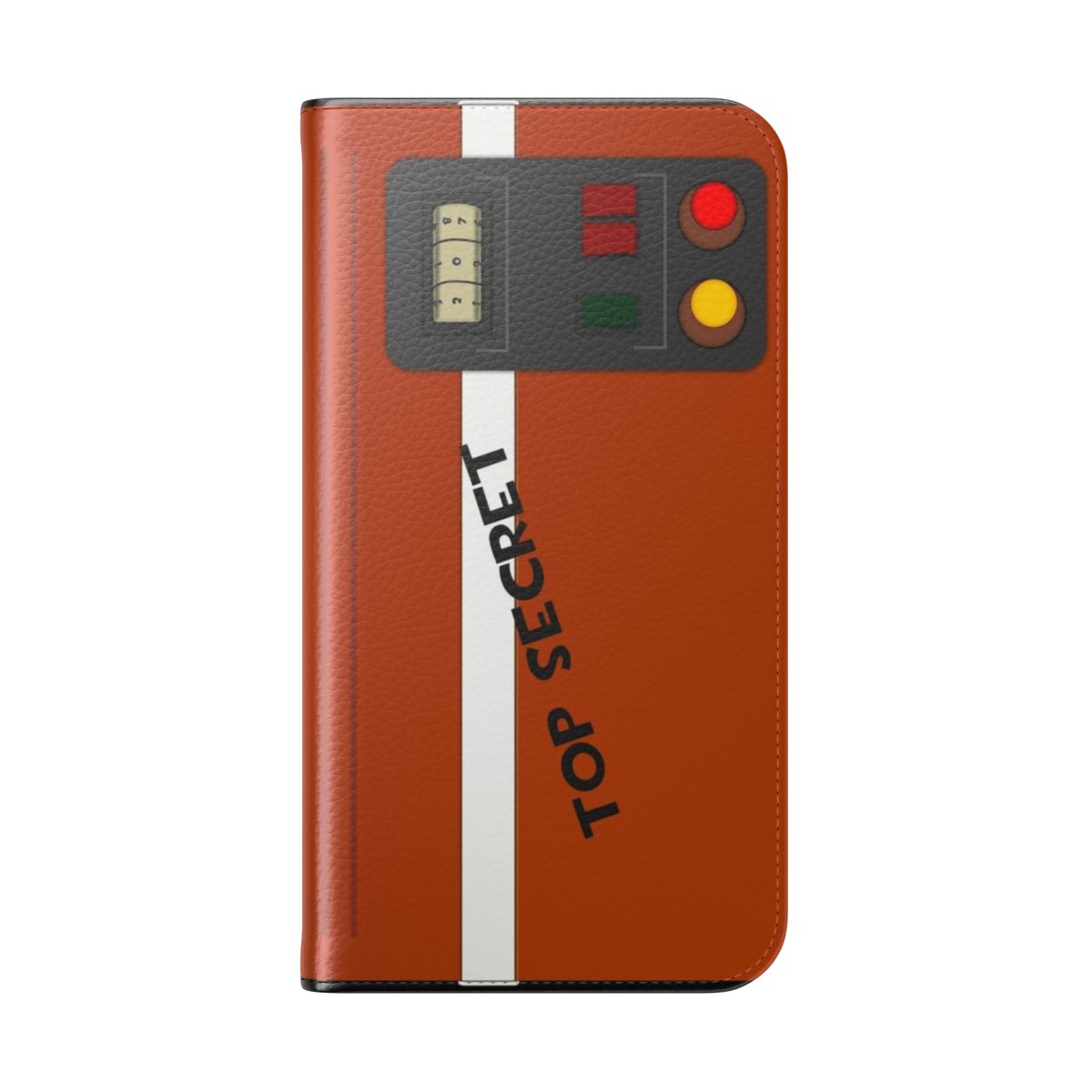 Stylish flip phone case featuring the iconic red intel design from the popular game Team Fortress 2 - Folded Back