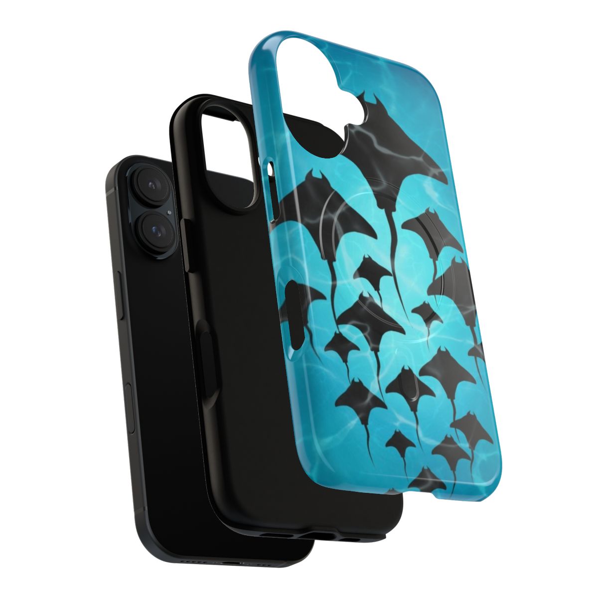 Tough magnetic phone case with ray, stingray, or other sea creature graphic - Layers