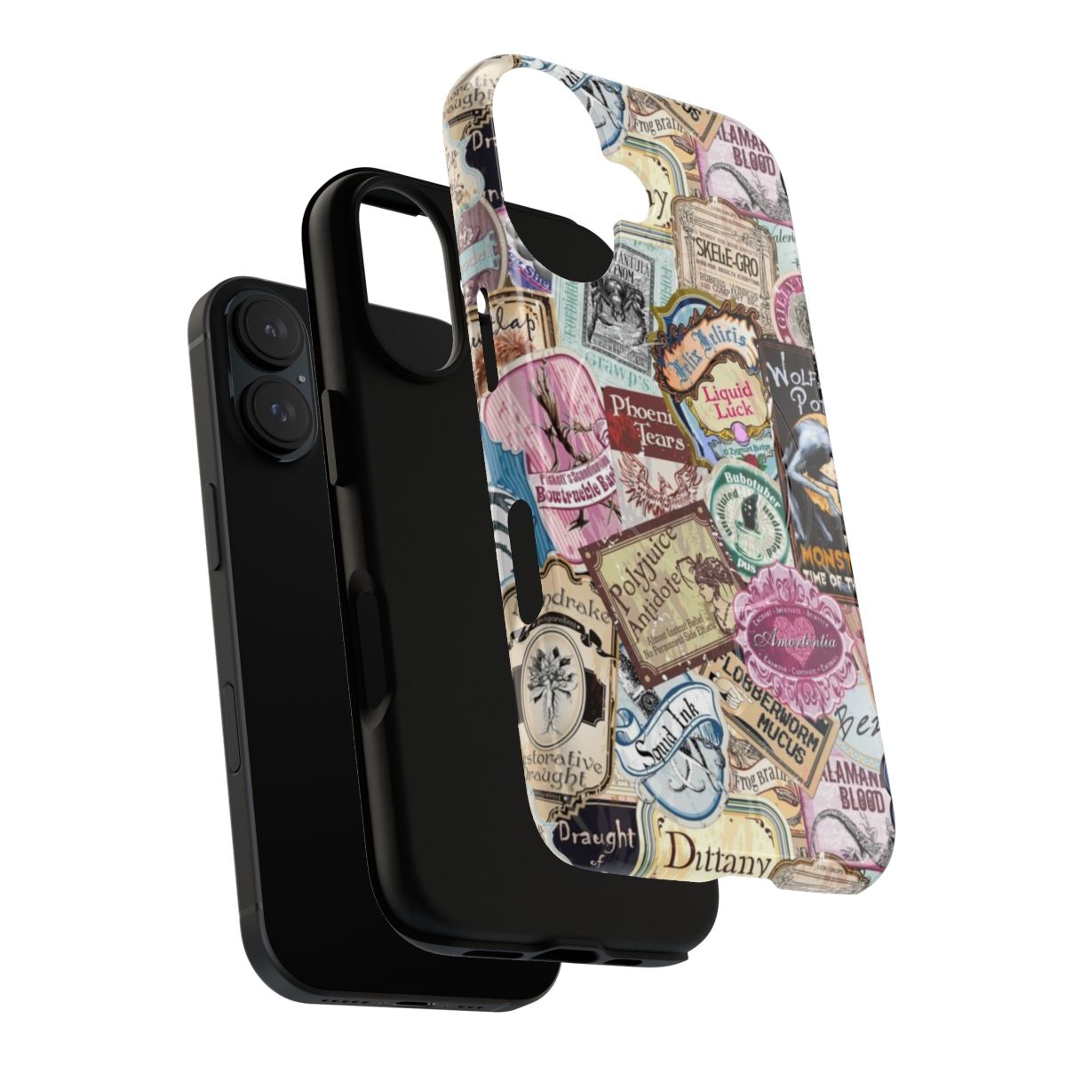 Magical apothecary-themed phone case with vintage wizard and potion design - Layers