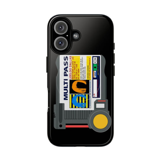 Multipass-themed magnetic and tough phone case featuring characters and imagery from the 1997 science fiction film "The Fifth Element"