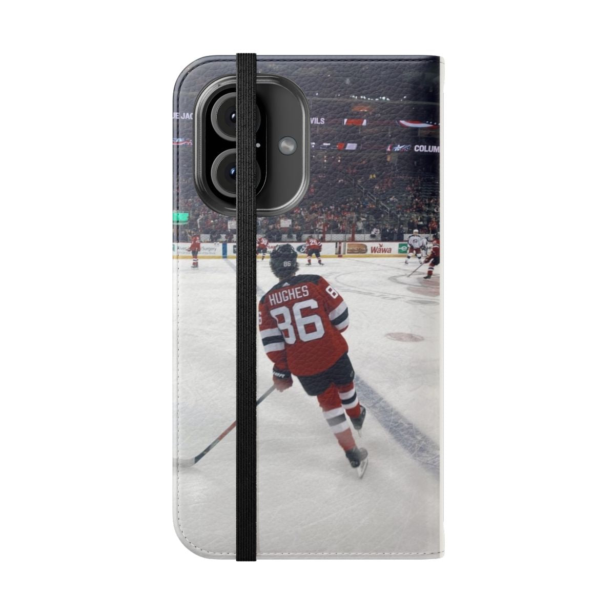 Jack Hughes inspired phone case with flip cover design - Folded Front