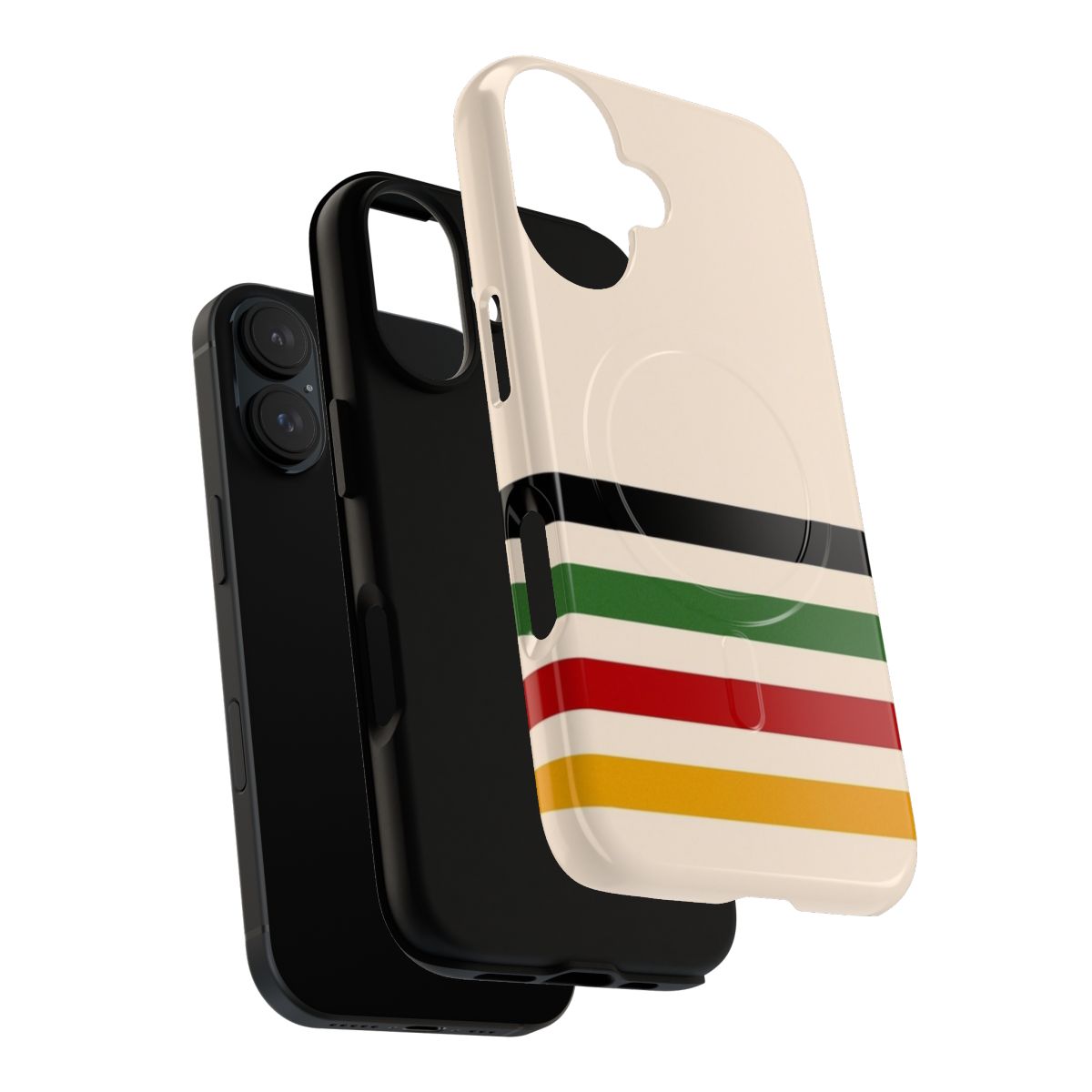 Colorful magnetic tough phone case with Hudson Bay-inspired design - Layers