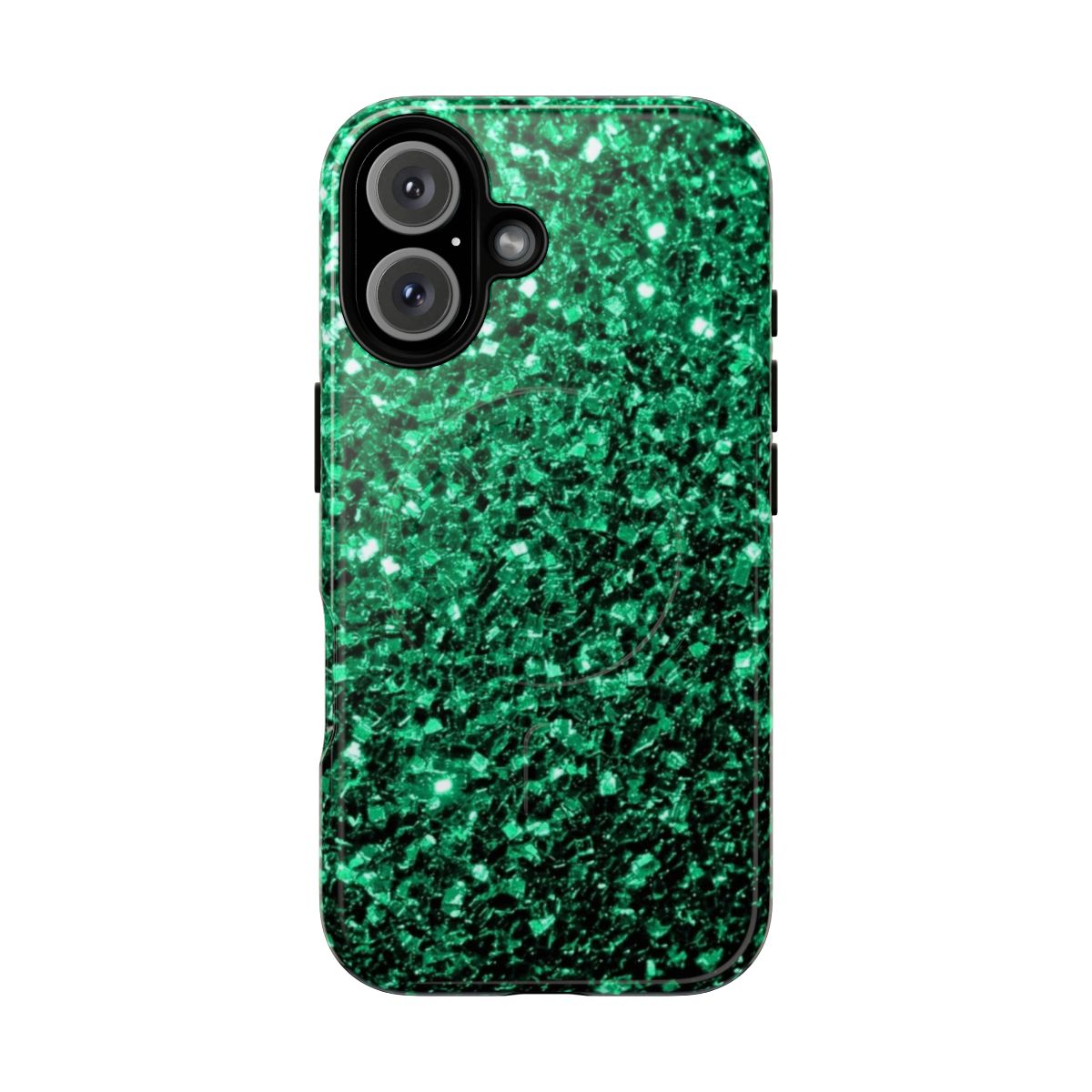 Emerald green faux glitter sparkles phone case