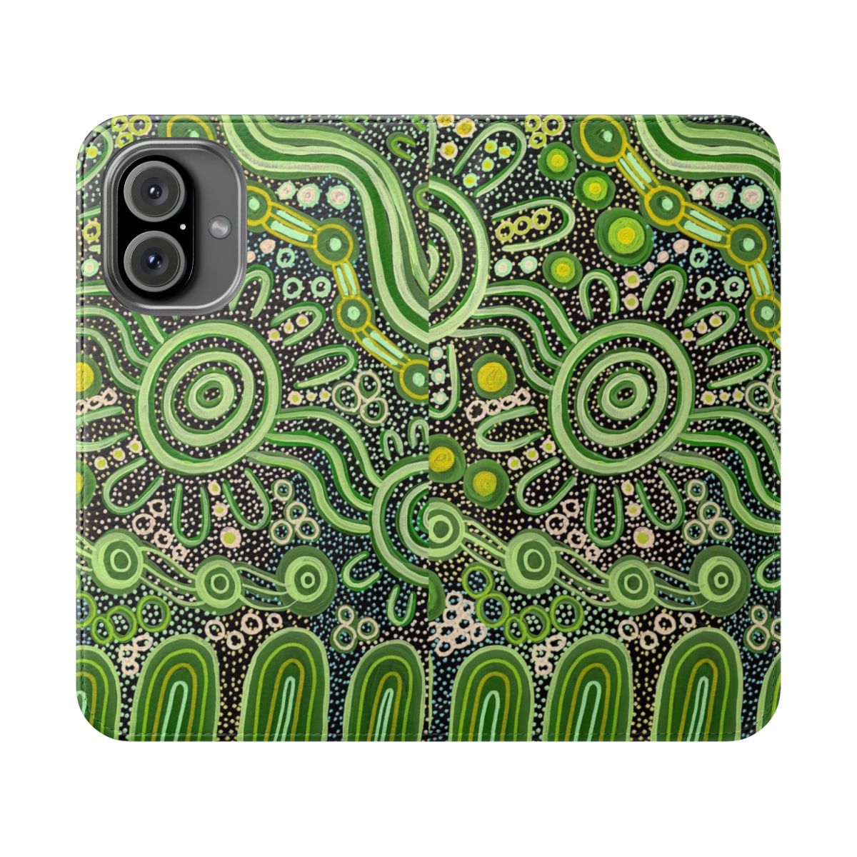 Phone case with vibrant aboriginal and indigenous art designs, perfect for teachers and students