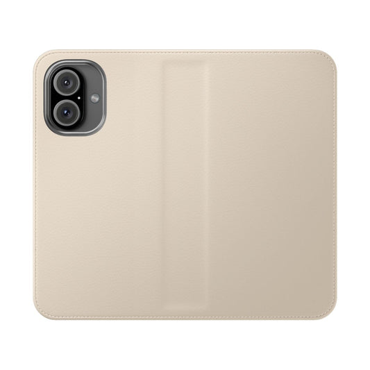 Solid creamy beige minimalist flip phone case