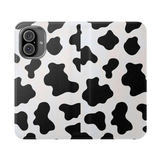 Cowhide-inspired cow print phone case with a trendy aesthetic design