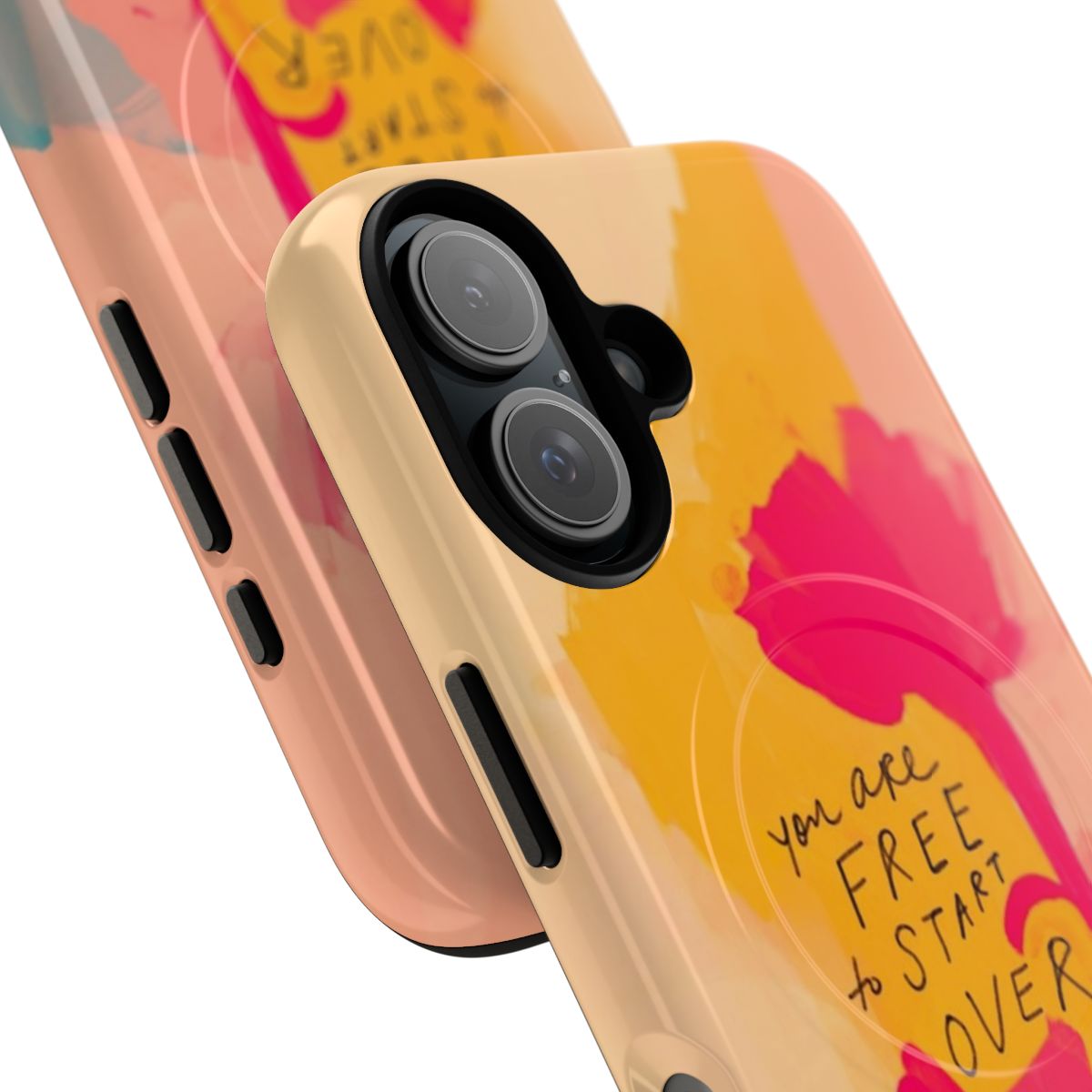 A vibrant and abstract floral phone case featuring an inspiring quote by Morgan Harper Nichols. - Detail