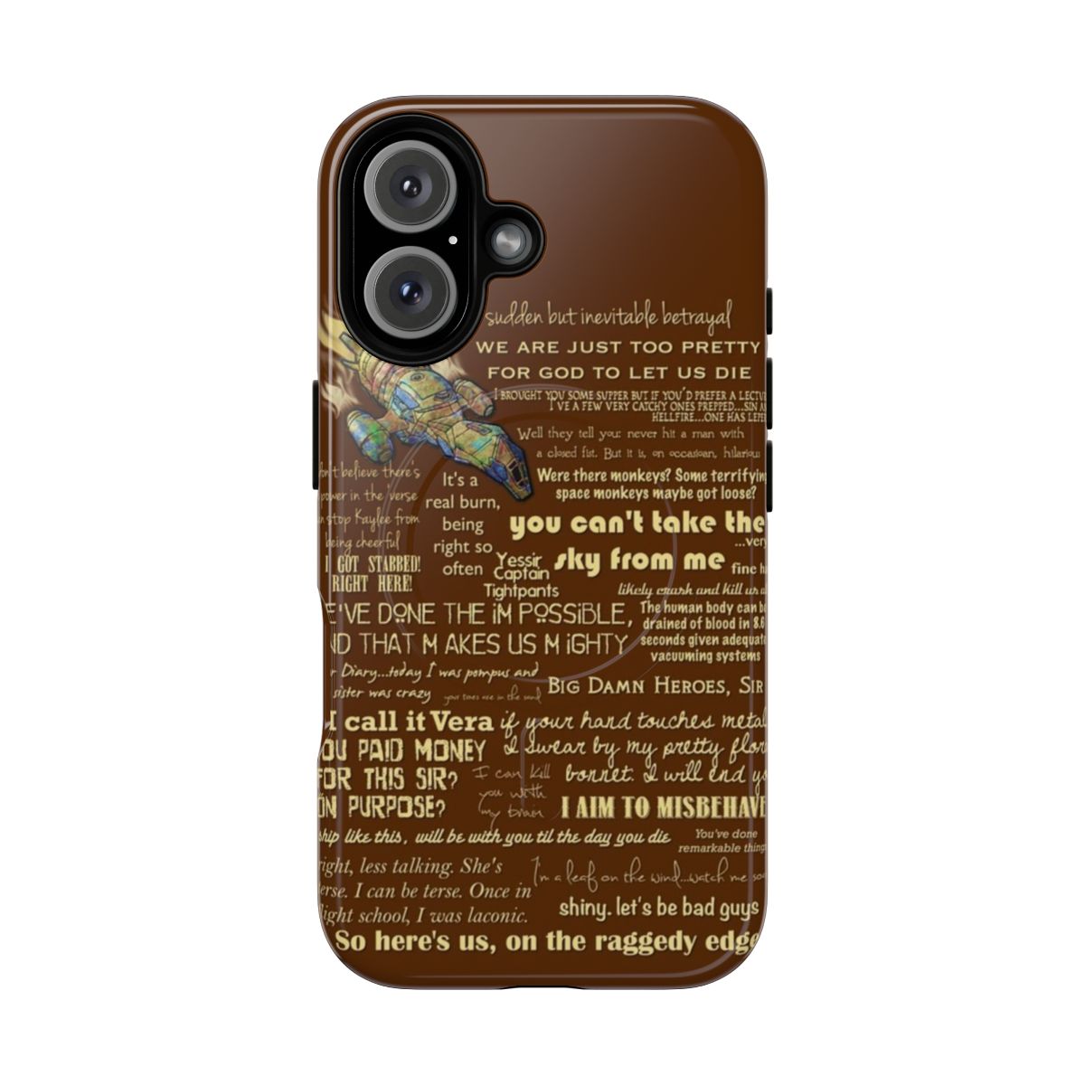 Firefly and Serenity-inspired magnetic tough phone case with quotes