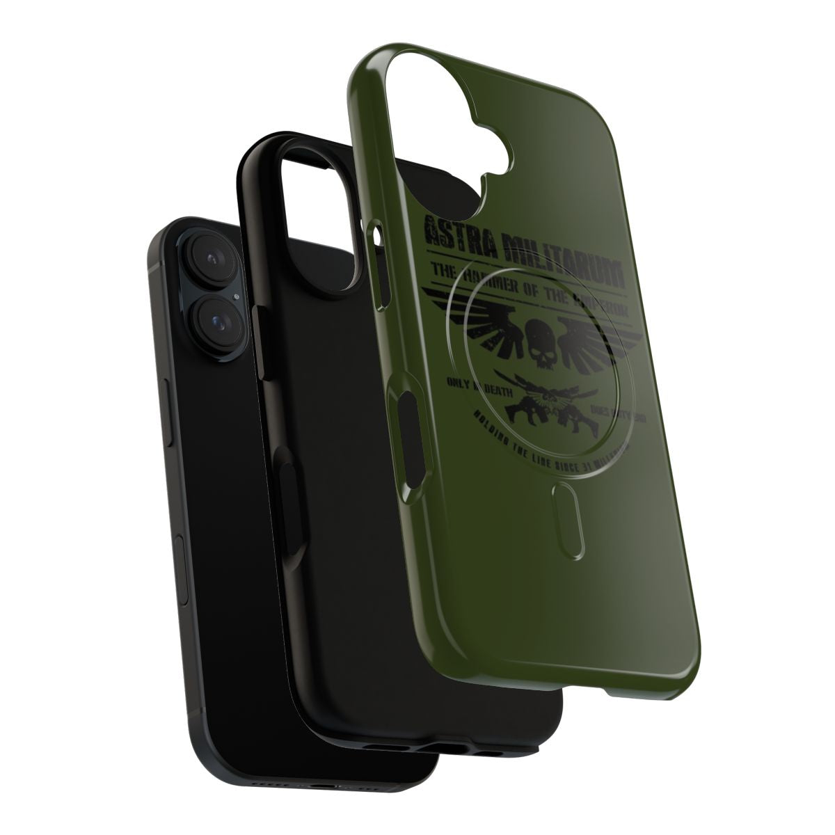 Warhammer Imperial Guard inspired black magnetic tough phone case - Layers