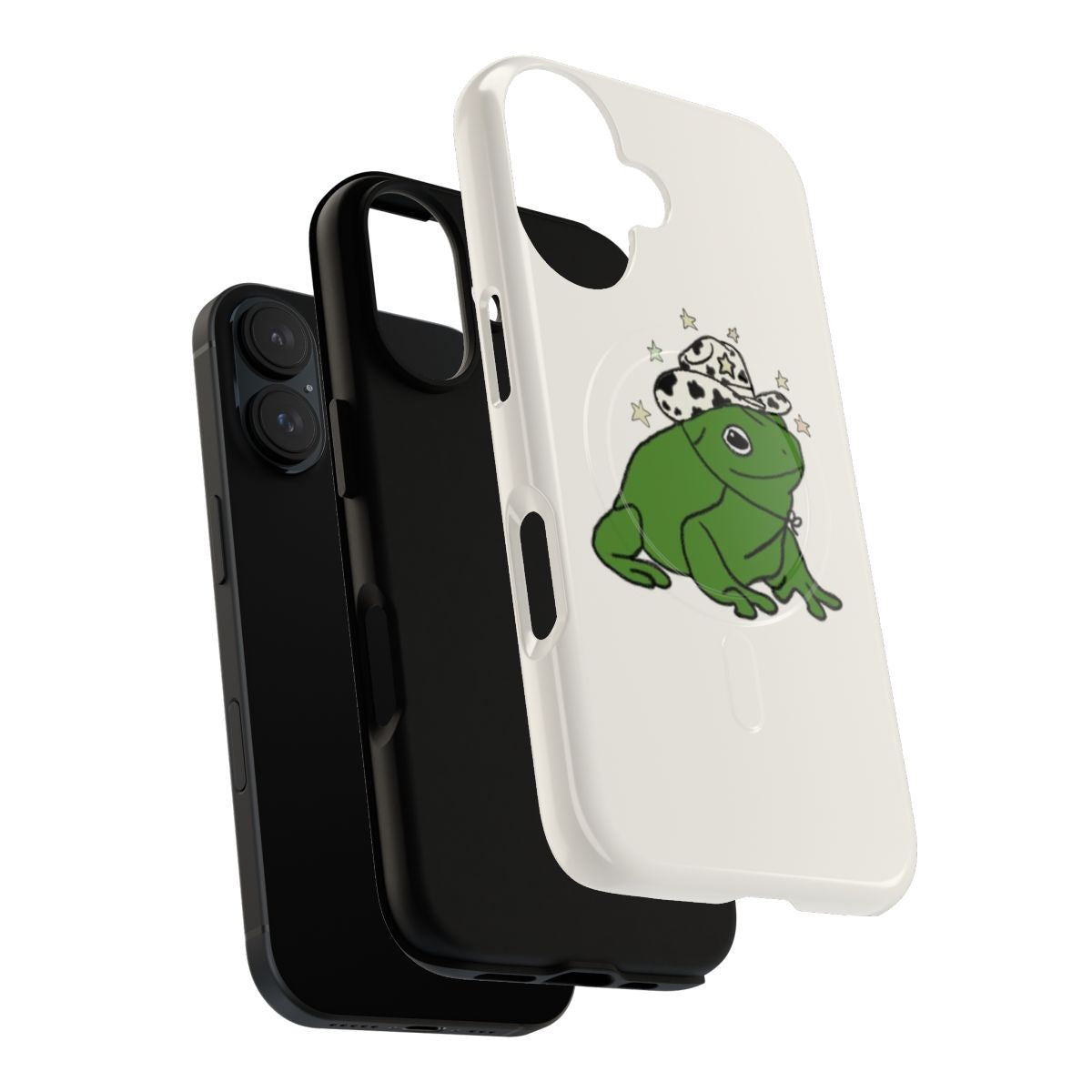 Magnetic phone case featuring a frog wearing a cowboy hat - Layers