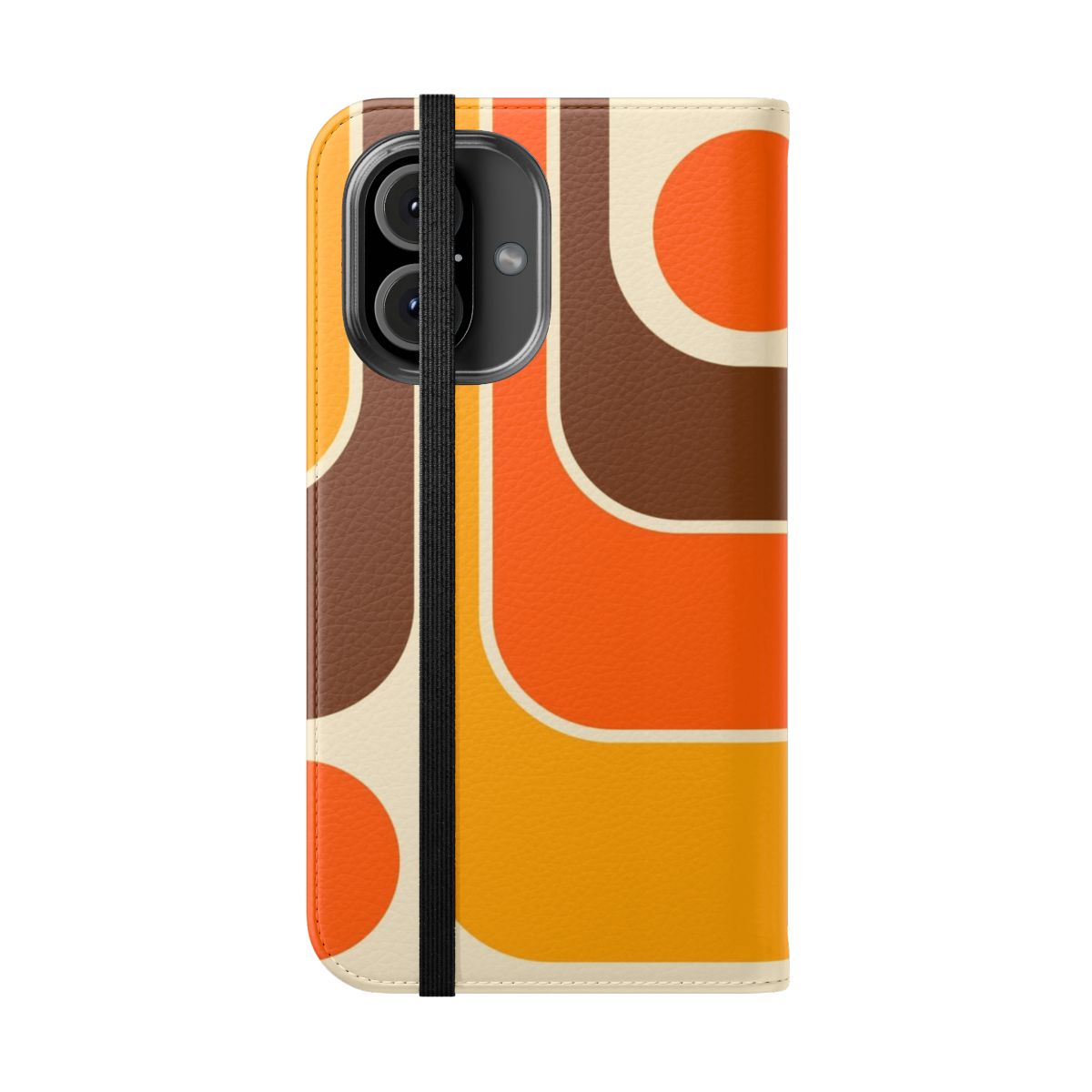 Retro geometric design phone case with mid century modern inspired pattern - Folded Front