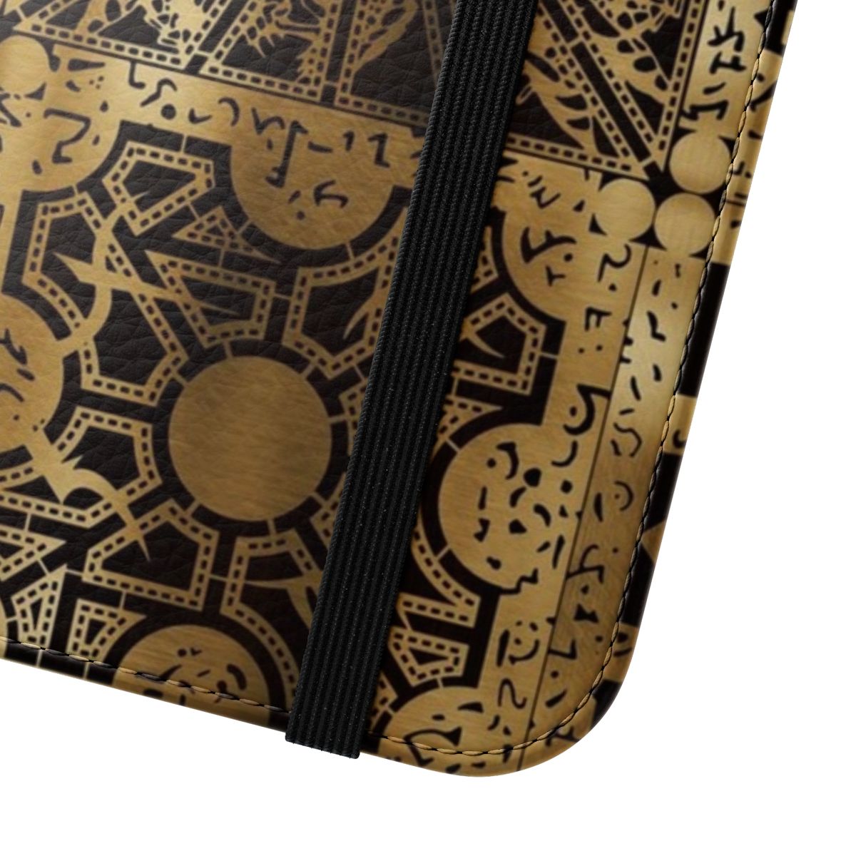 Gothic Hellraiser inspired phone case with Puzzle Box design - Close Up