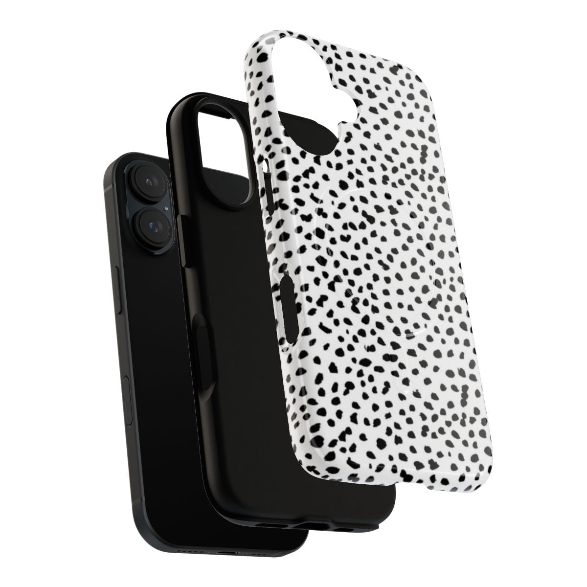 Dalmatian spots pattern phone case in black and white - Layers